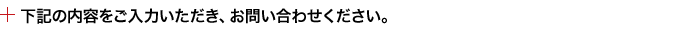 下記の内容をご入力いただき、お問い合わせください。